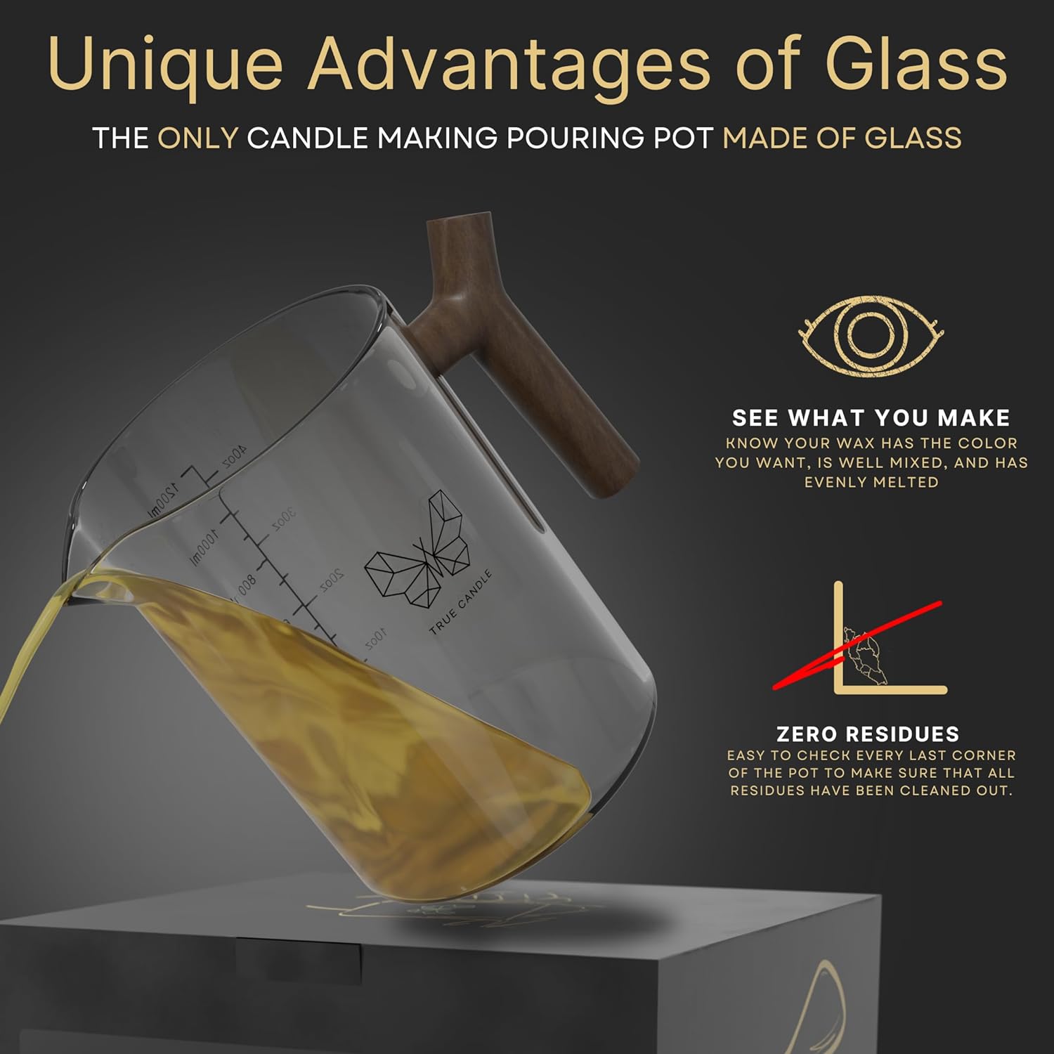 Candle Making Pouring Pot (56oz) Double Boiler with Thermometer