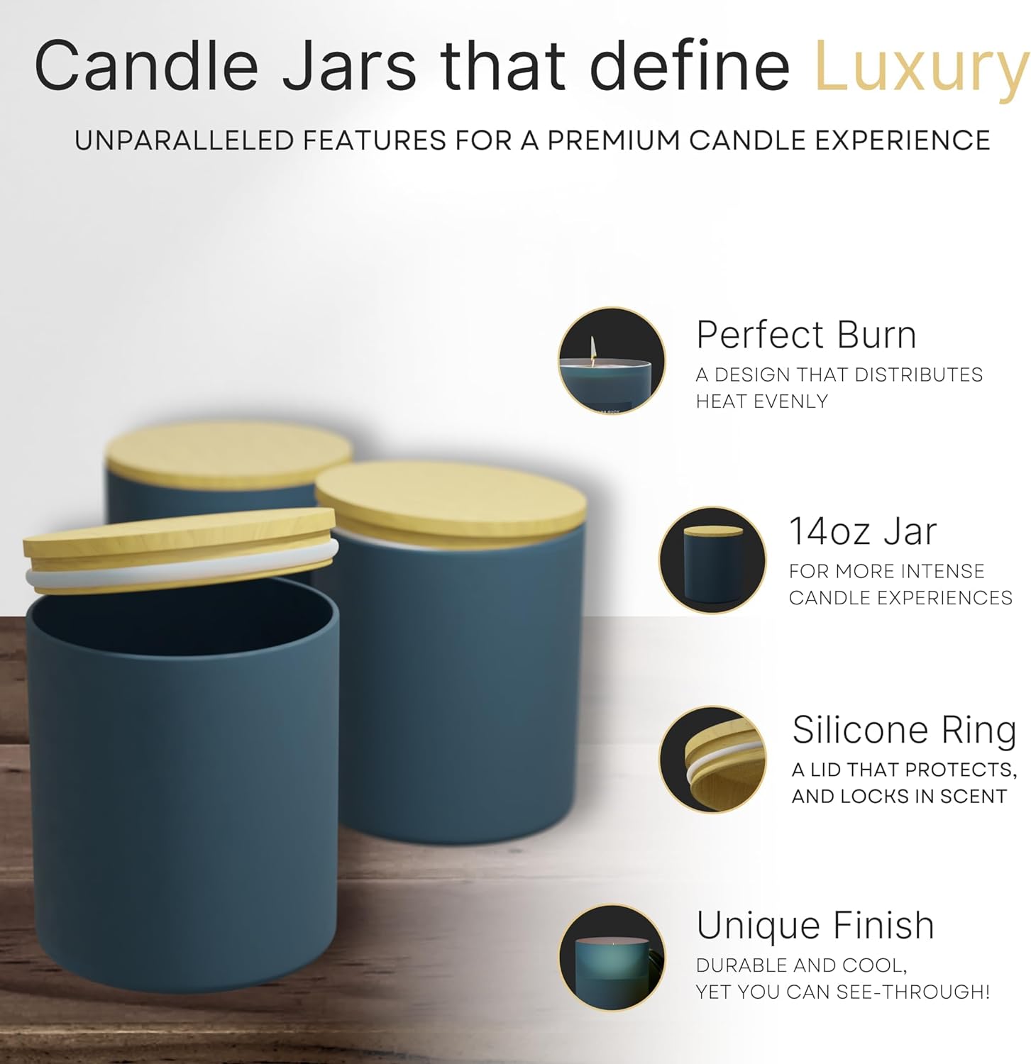 14oz Midnight Blue Candle Jars (6-Pack) – True Candle