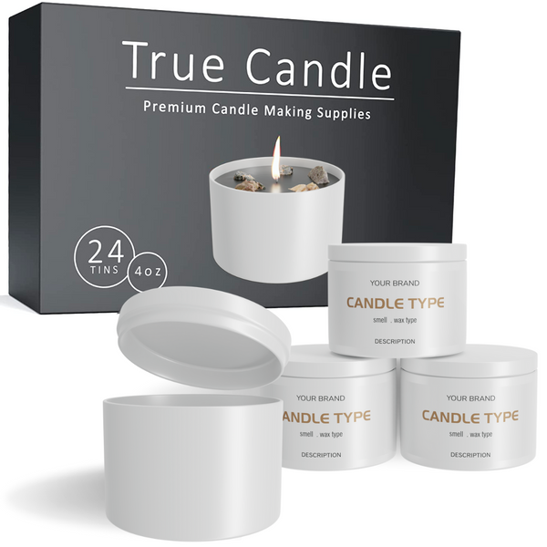 Premium Matte White Candle tins 4 oz (24-Pack) – True Candle