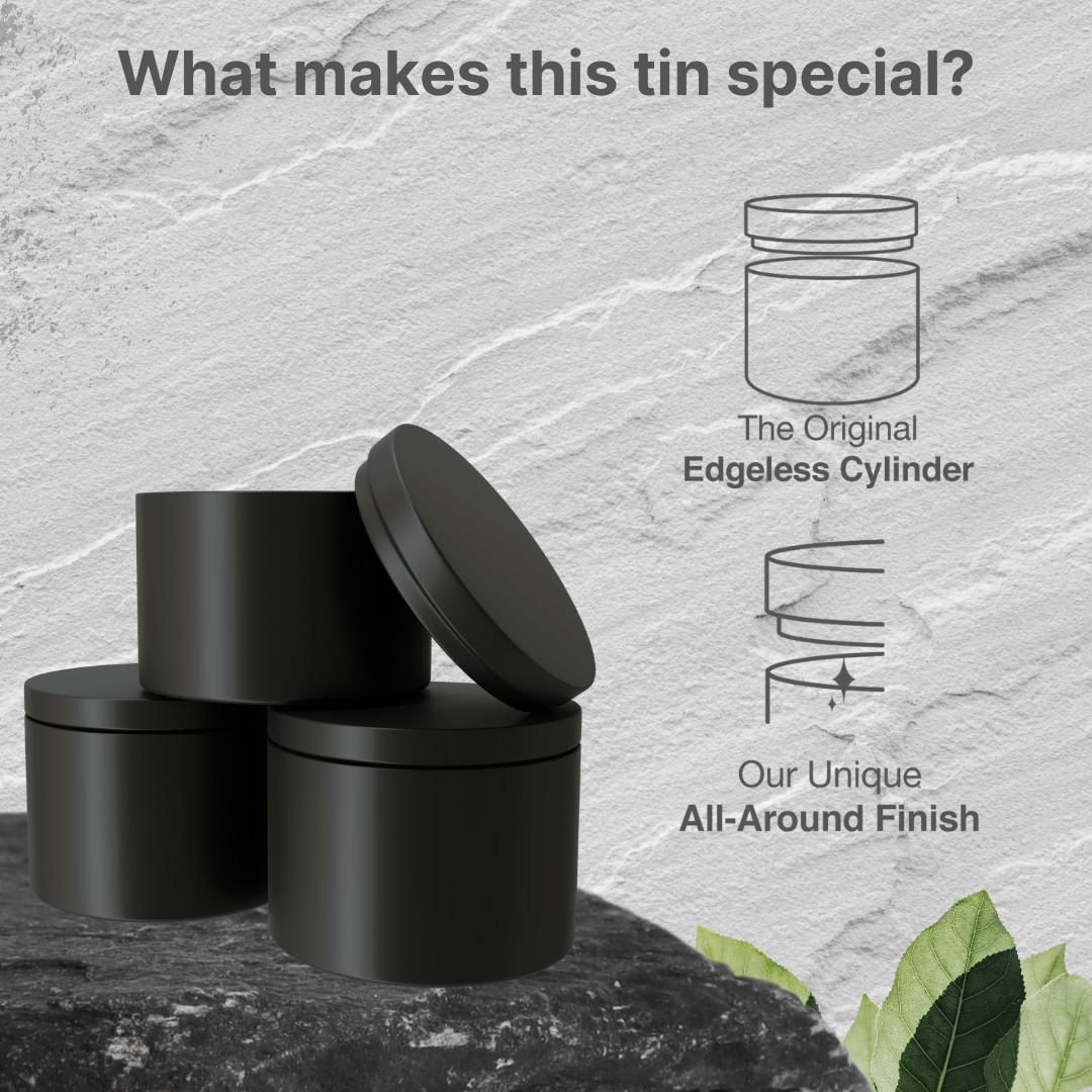 4oz Candle tins Matte Black 24Pack True Candle