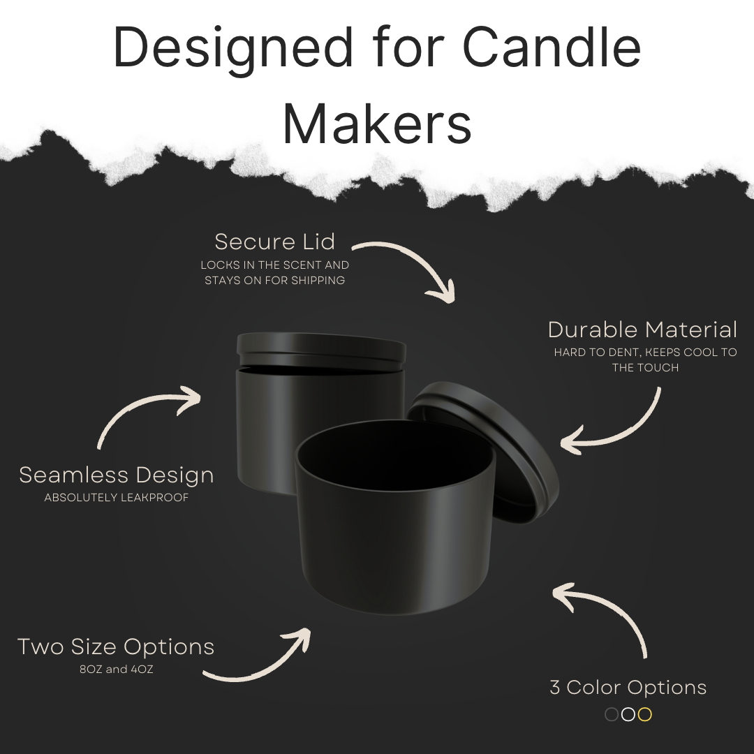 Premium Matte Black Candle tins 4 oz (24-Pack) – True Candle