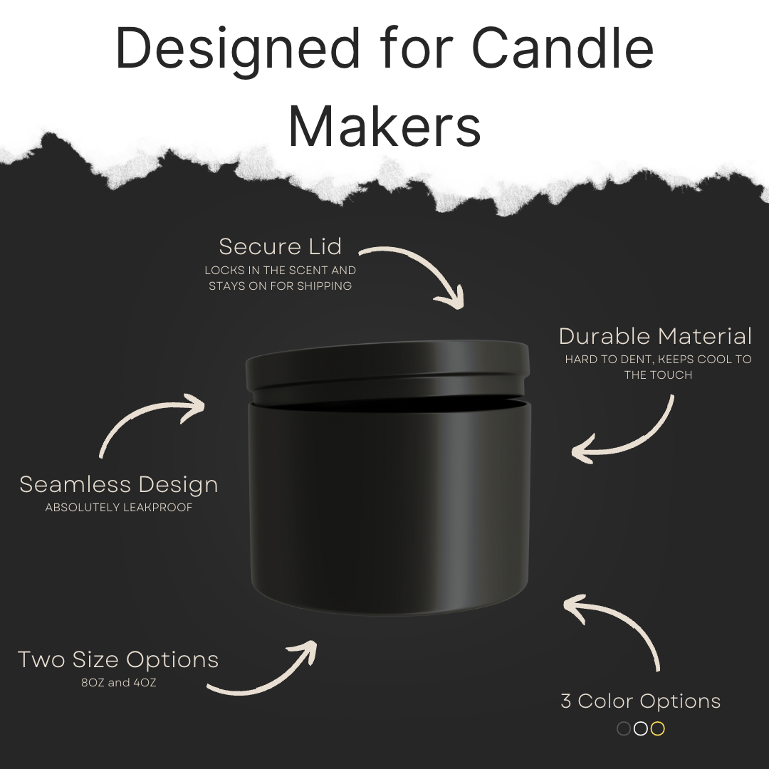 Black Candle Tins 8 oz, 24 Pcs Matte Black Candle Jar with Lids, Empty  Metal Candle Container Round Candle Mold Vessel Supplies for Candle Making,  Storage, Christmas Candle Gifts 8oz